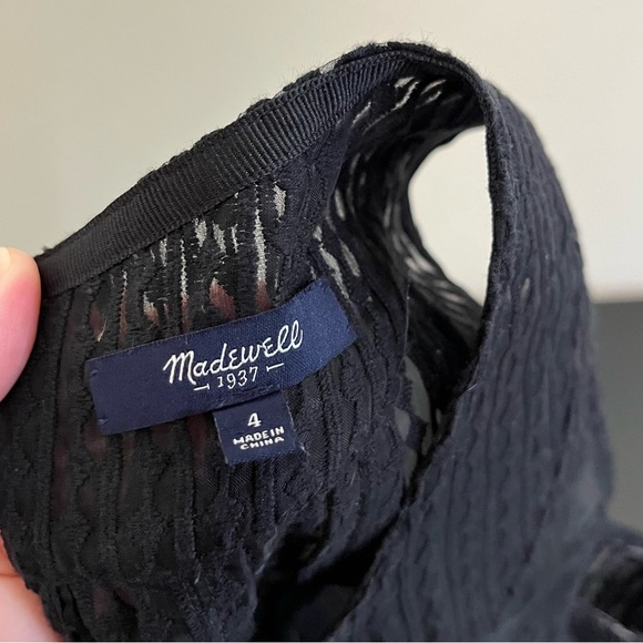 Madewell Sheer Black Sleeveless Babydoll Blouse - Picture 7 of 10